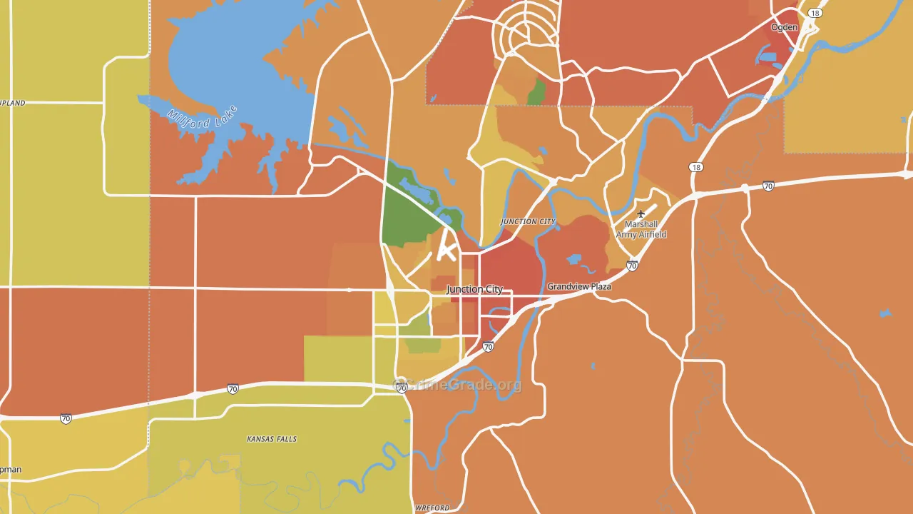 Geary County, KS Map of Assault Rates