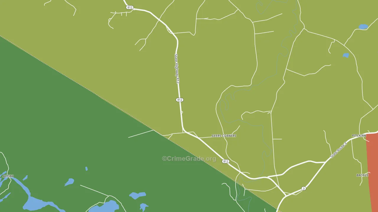 Geers Corners, NY Map of Assault Rates