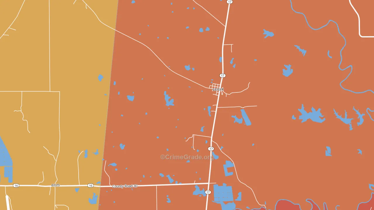 Geiger, AL Map of Assault Rates