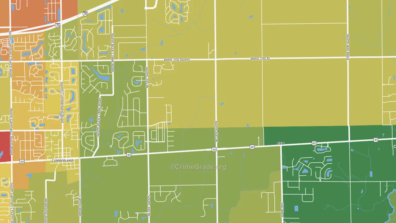 Gem, IN Map of Assault Rates