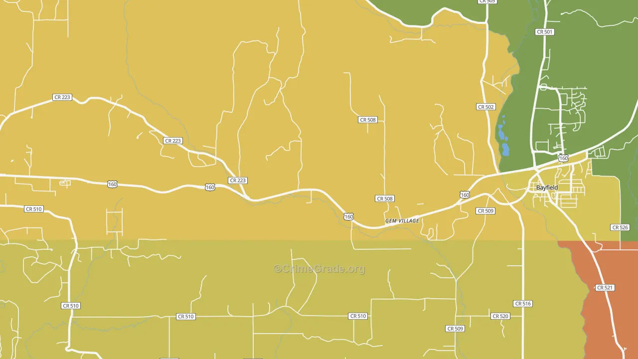 Gem Village, CO Map of Assault Rates