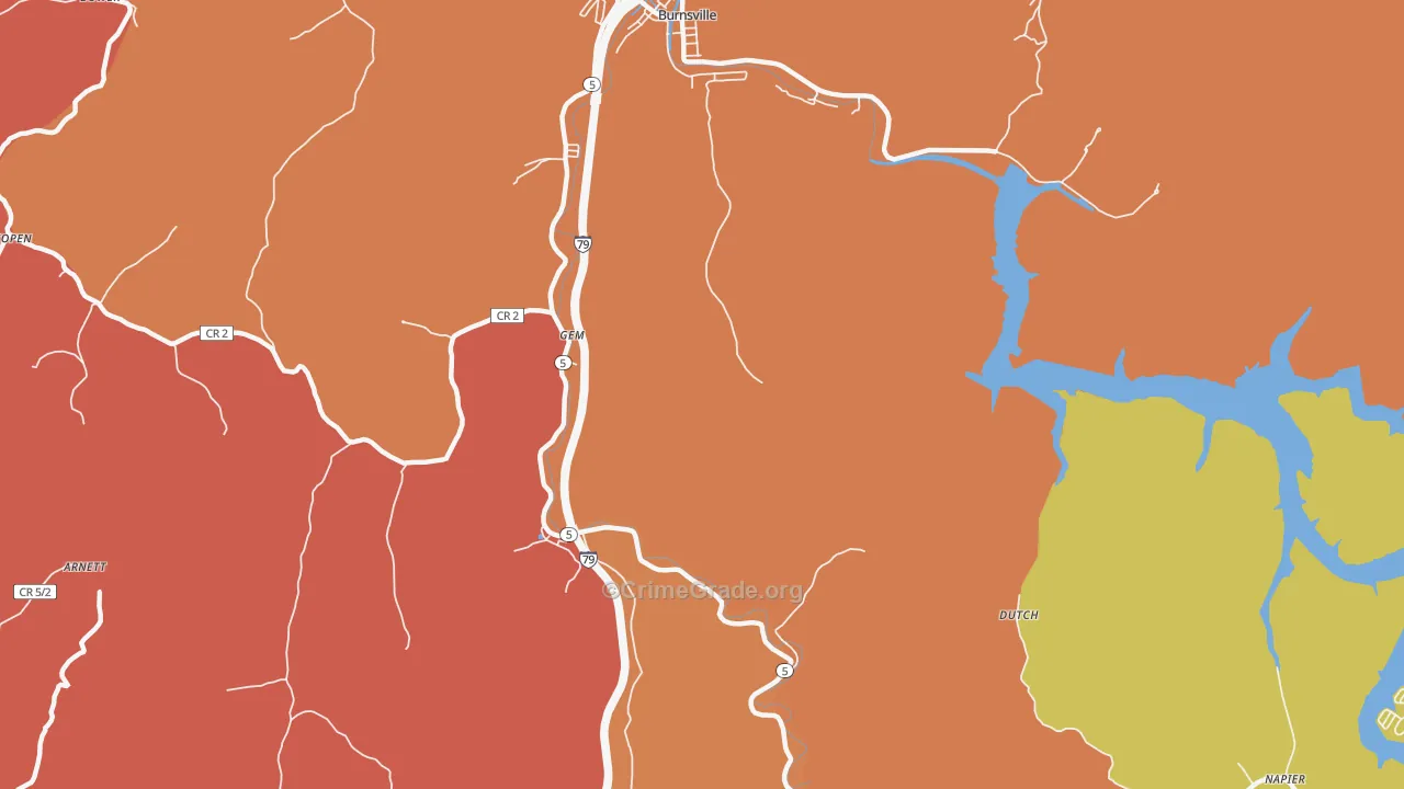 Gem, WV Map of Assault Rates