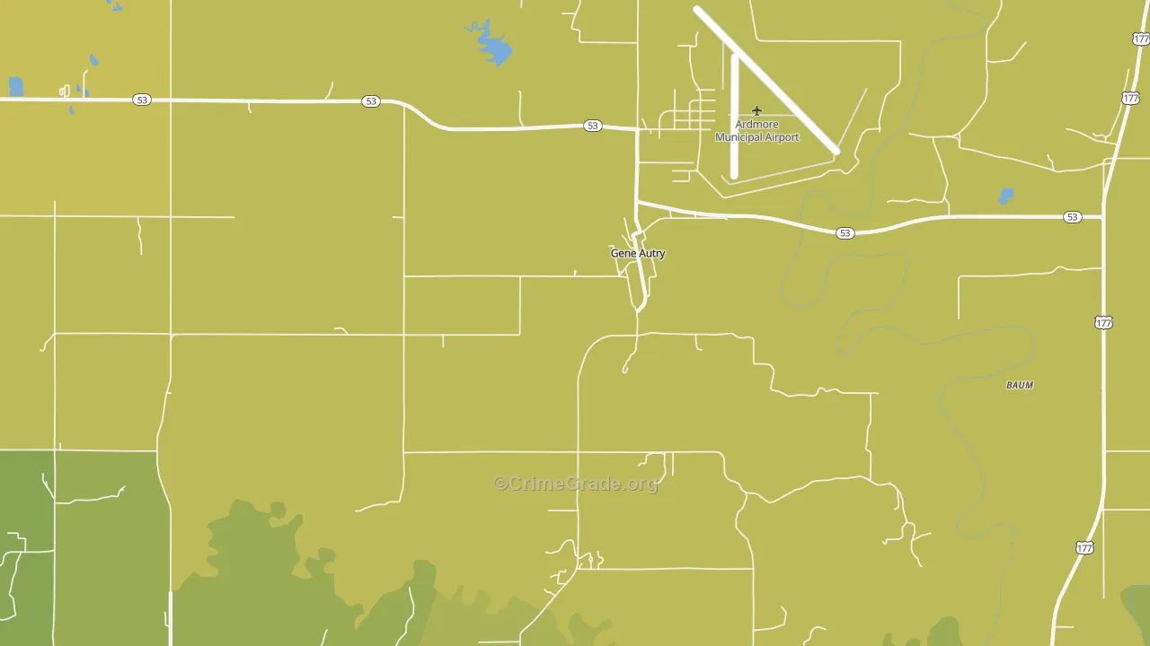 Gene Autry, OK Map of Assault Rates