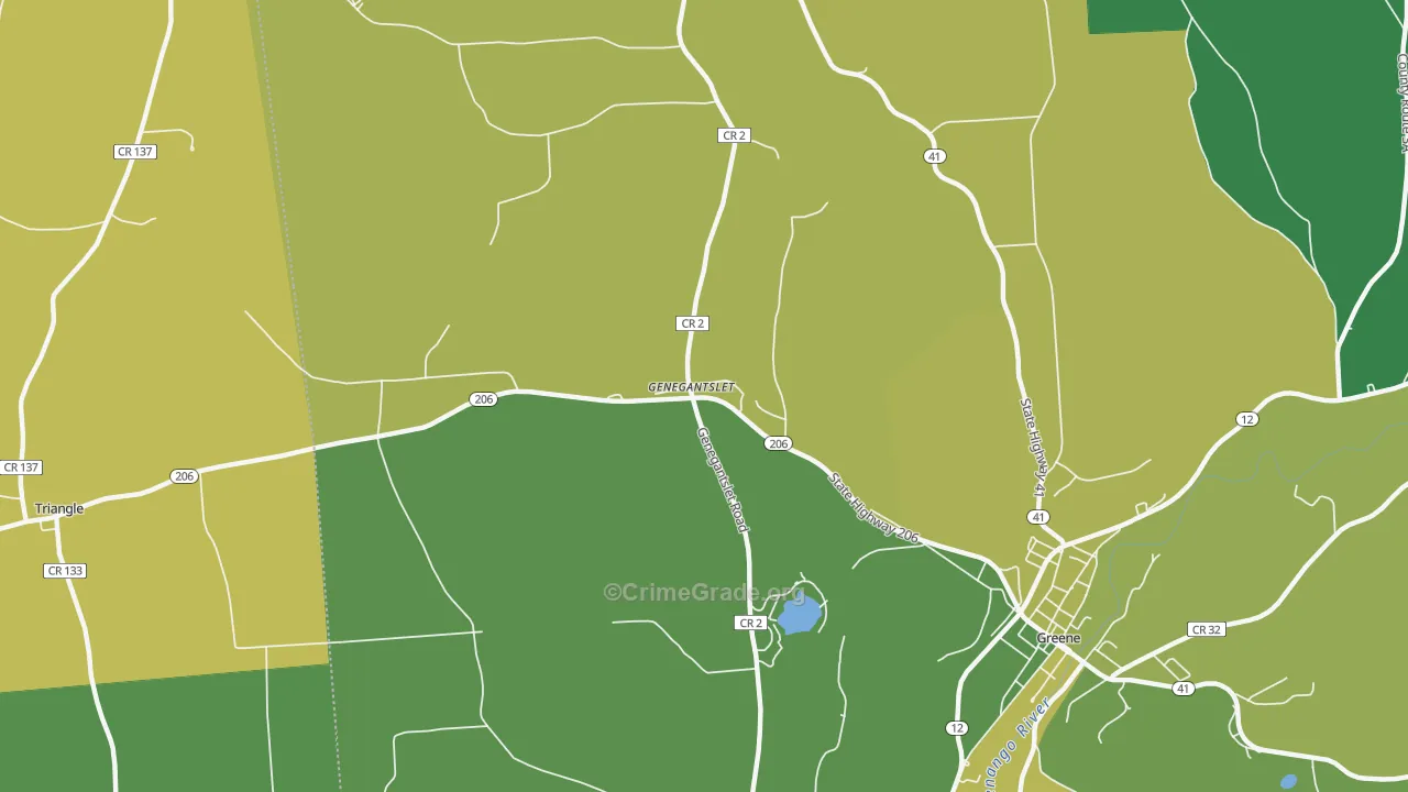 Genegantslet, NY Map of Assault Rates