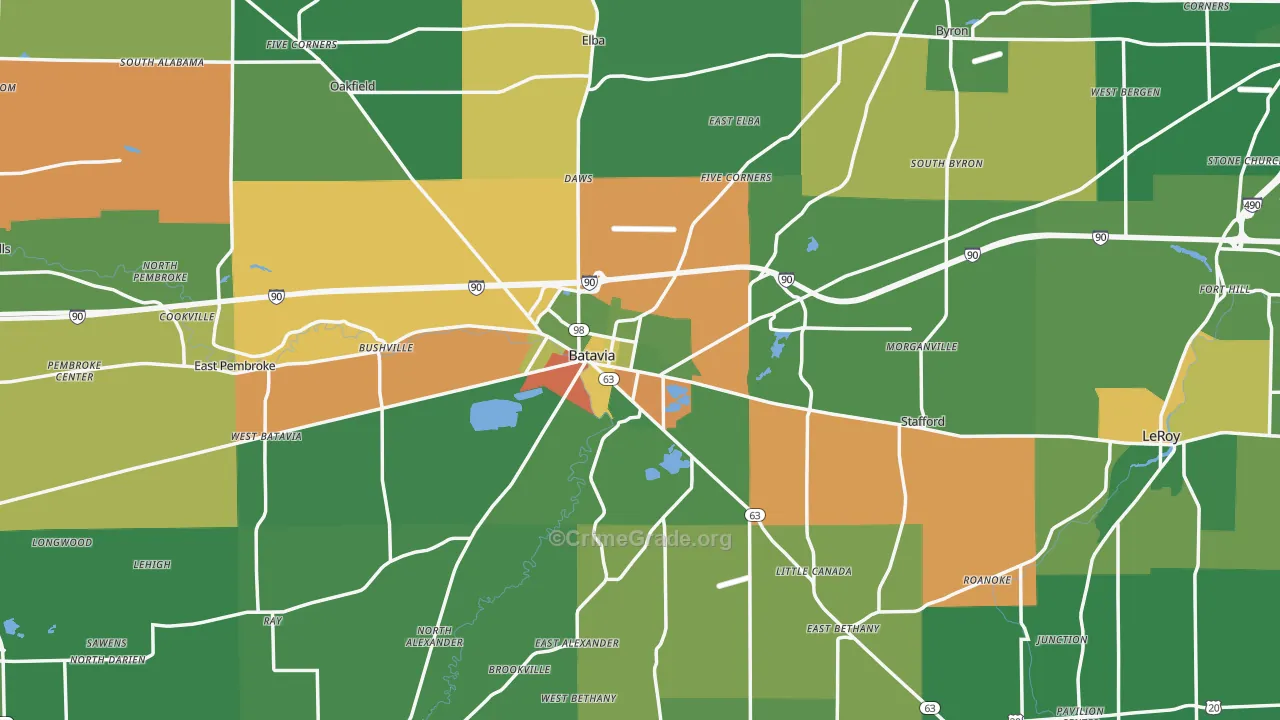 Genesee County, NY Map of Assault Rates
