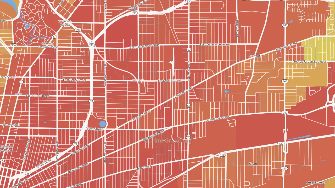 Genesee Moselle, Buffalo, NY Map of Assault Rates