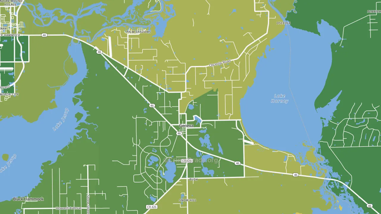 Geneva, FL Map of Assault Rates