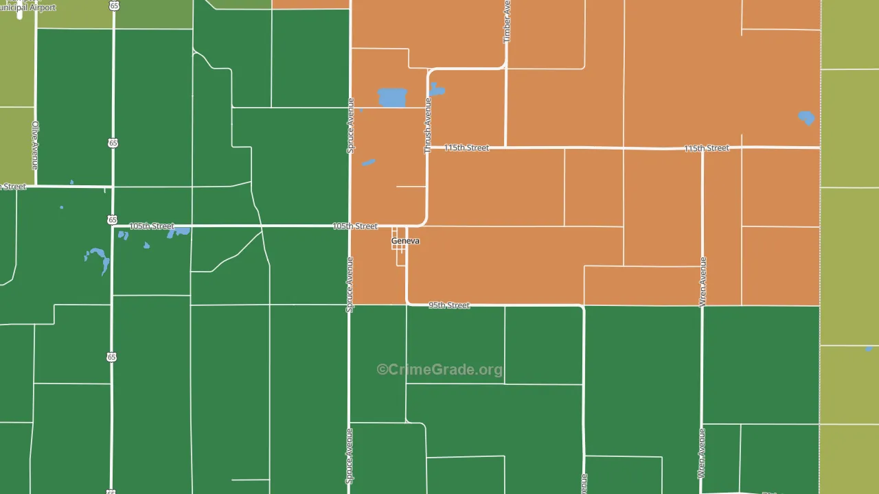 Geneva, IA Map of Assault Rates