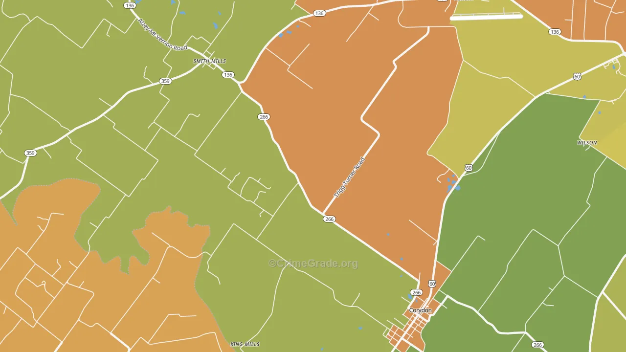 Geneva, KY Map of Assault Rates