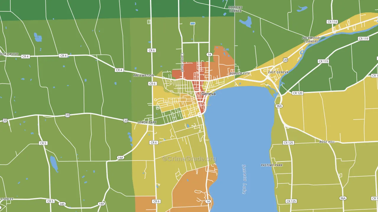 Geneva, NY Map of Assault Rates