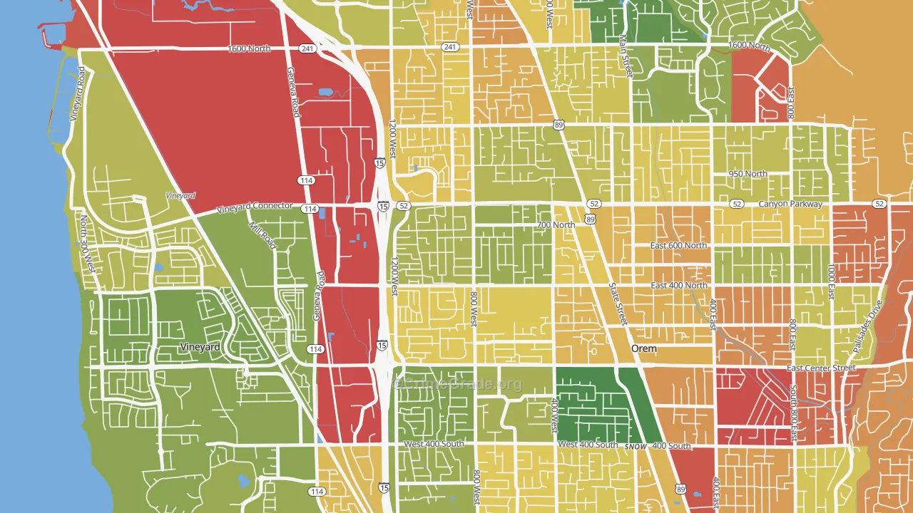 Geneva, Orem, UT Map of Assault Rates