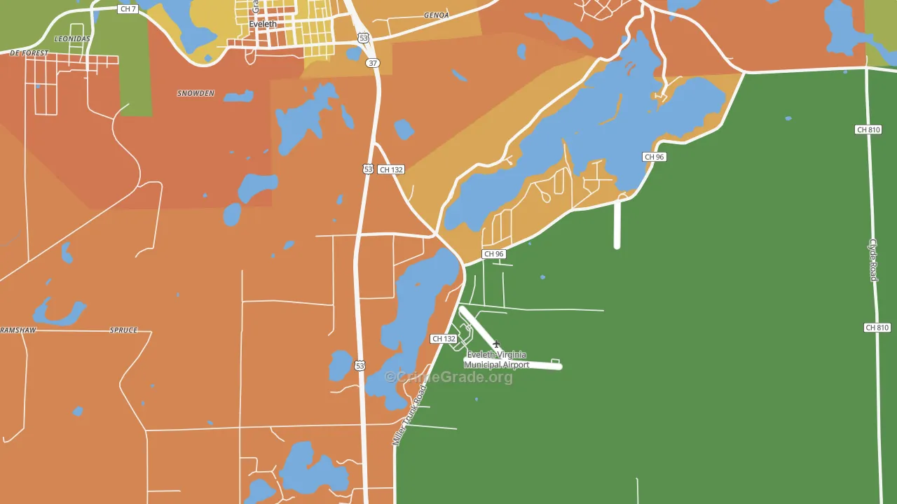 Genoa, MN Map of Assault Rates