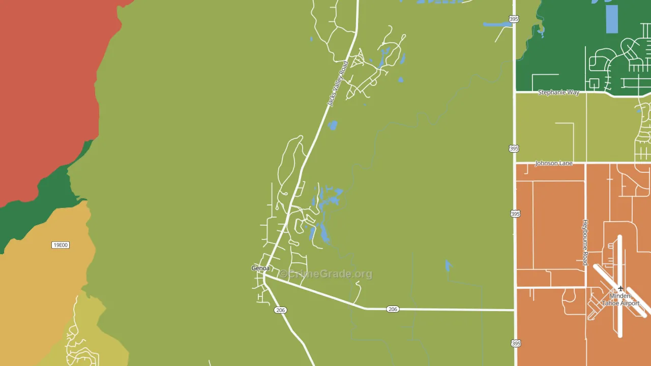 Genoa, NV Map of Assault Rates