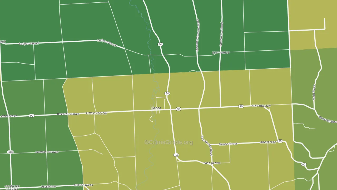 Genoa, NY Map of Assault Rates