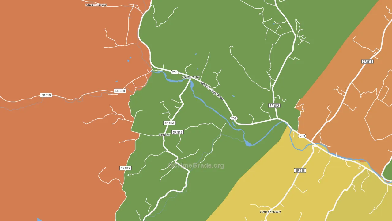 Genoa, VA Map of Assault Rates