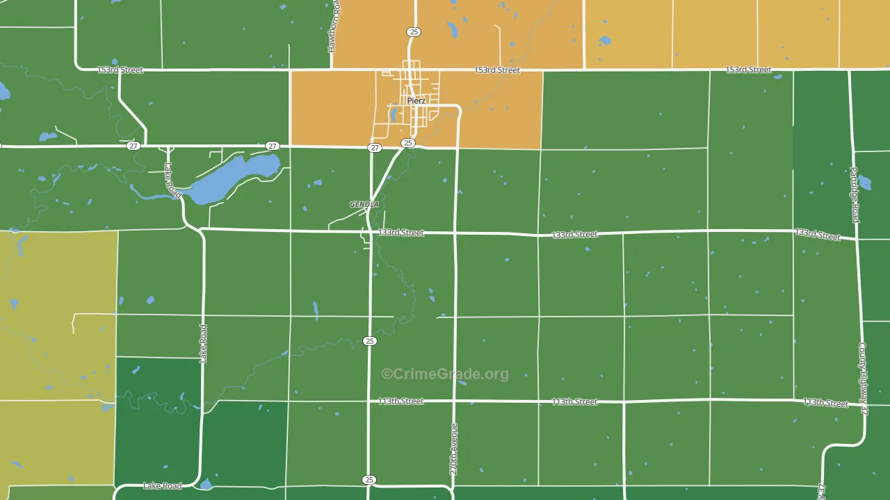 Genola, MN Map of Assault Rates