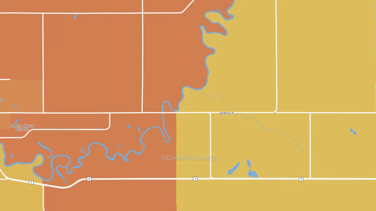 Gentilly, MN Map of Assault Rates