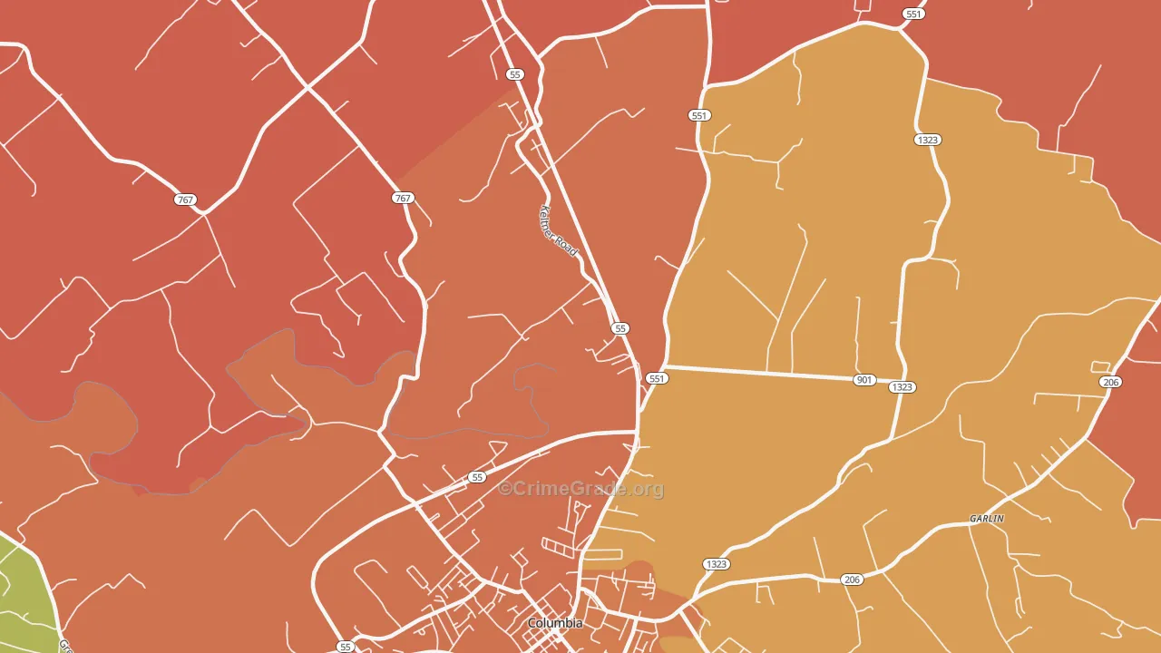 Gentrys Mill, KY Map of Assault Rates