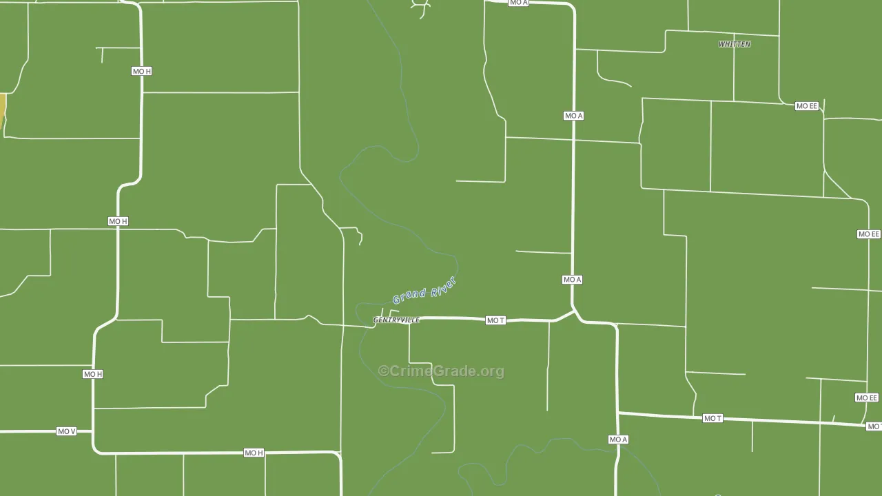Gentryville, MO Map of Assault Rates