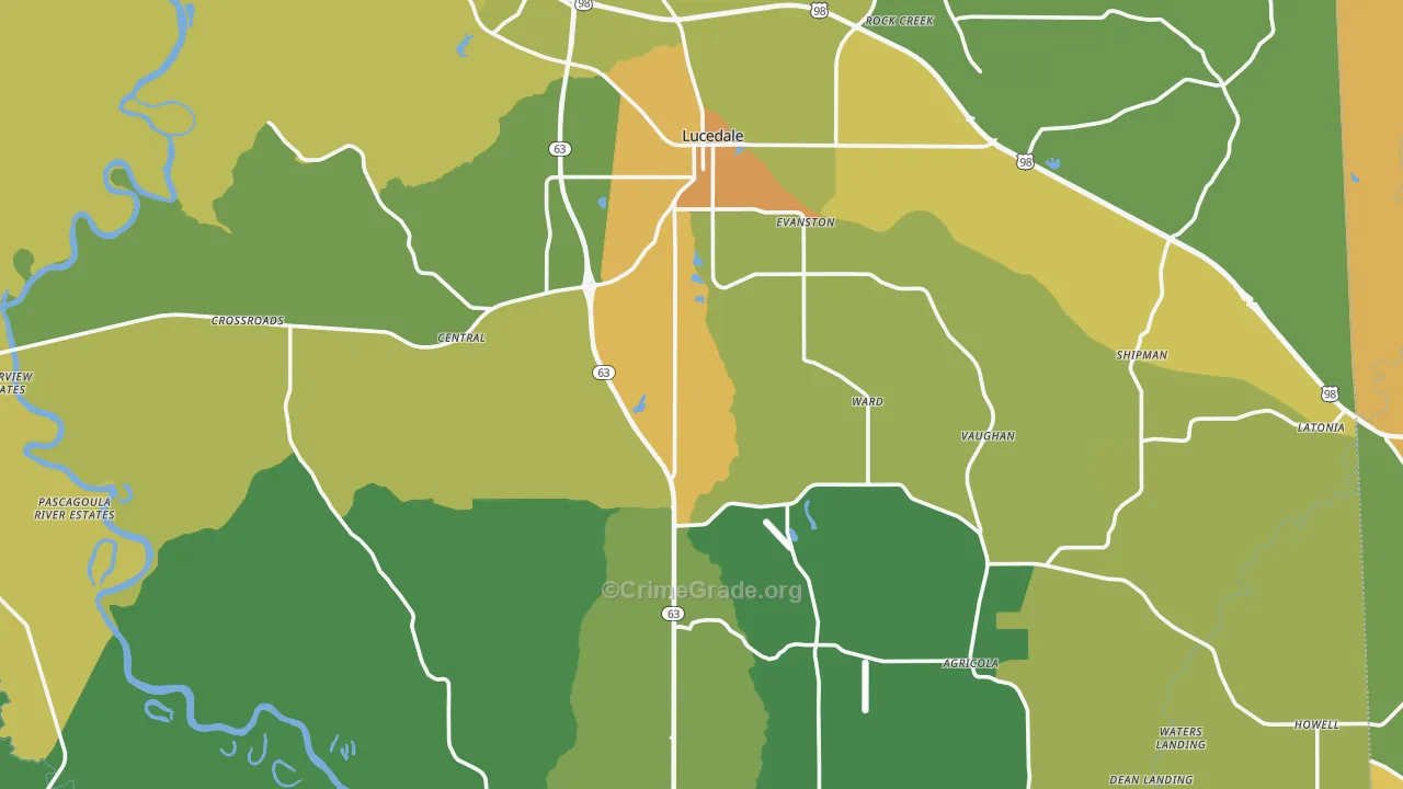 George County, MS Map of Assault Rates
