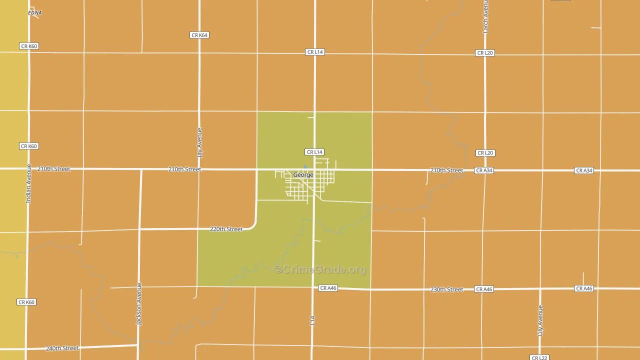 George, IA Map of Assault Rates