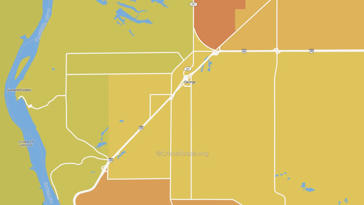 George, WA Map of Assault Rates