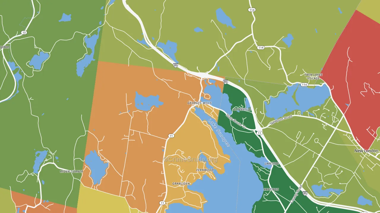 Georges Mills, NH Map of Assault Rates