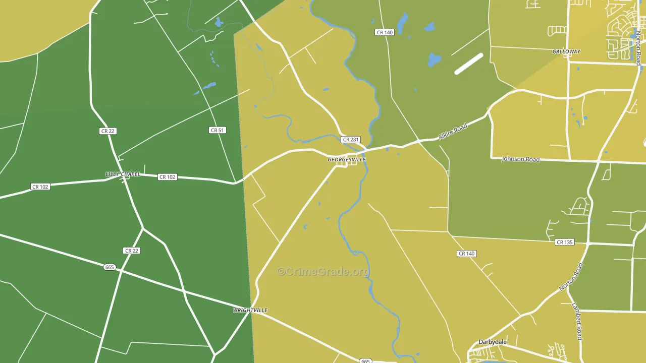 Georgesville, OH Map of Assault Rates