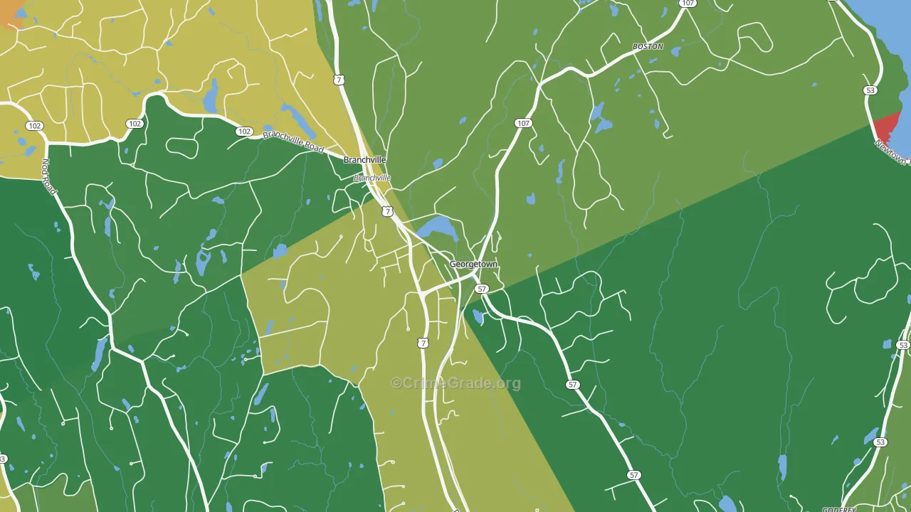 Georgetown, CT Map of Assault Rates