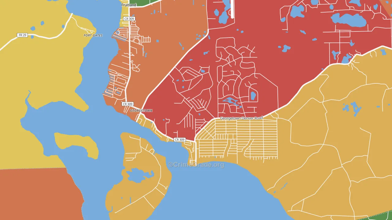 Georgetown, FL Map of Assault Rates