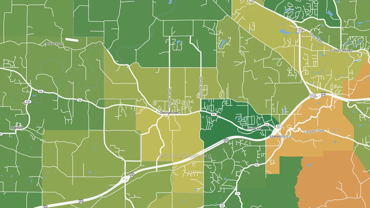 Georgetown, IN Map of Assault Rates