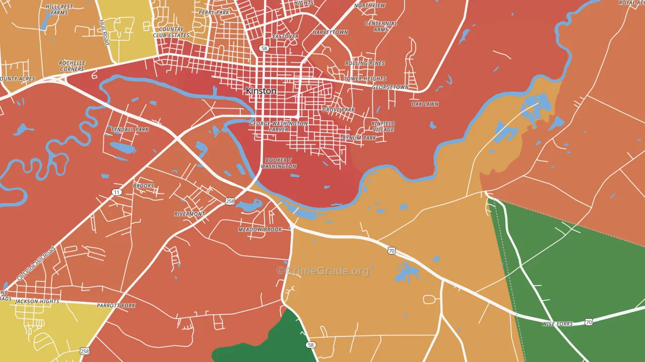 Georgetown, NC Map of Assault Rates