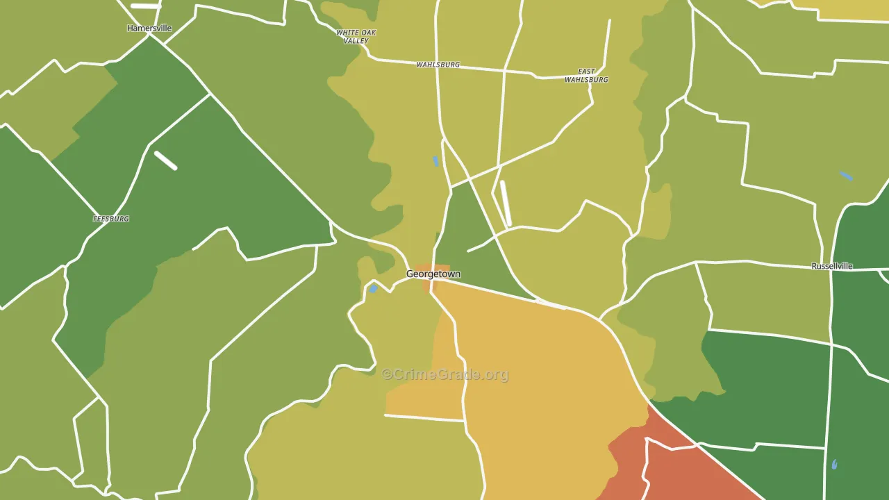 Georgetown, OH Map of Assault Rates