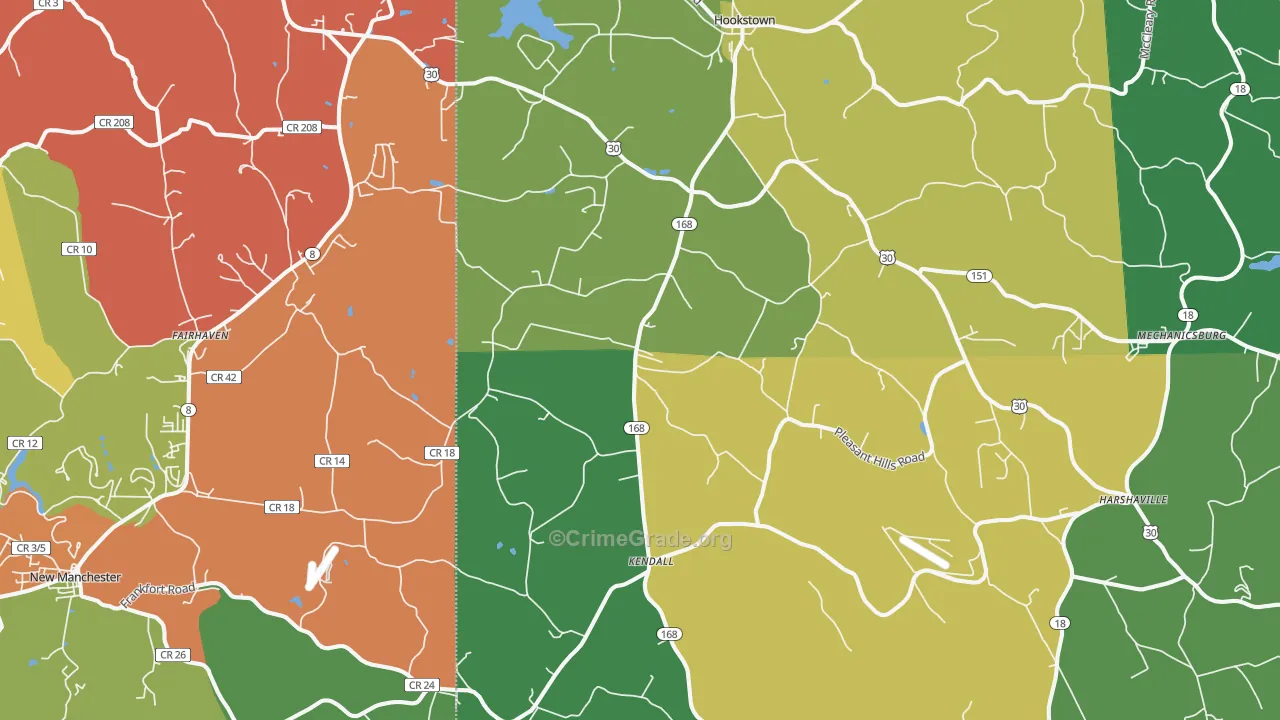 Georgetown, PA Map of Assault Rates
