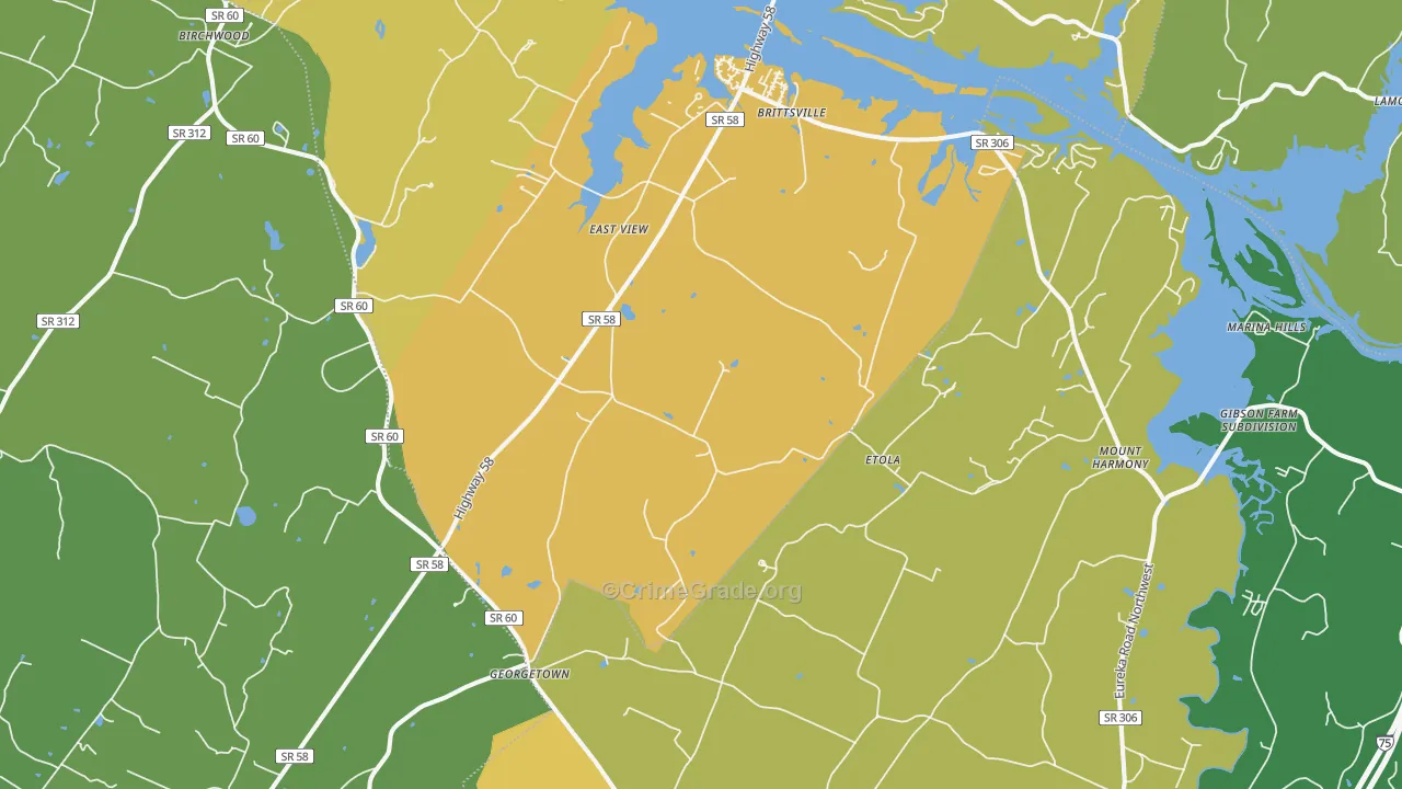 Georgetown, TN Map of Assault Rates