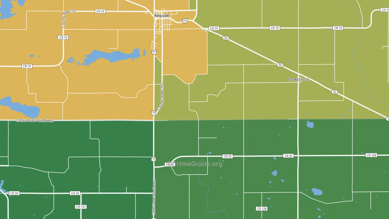 Georgeville, MN Map of Assault Rates