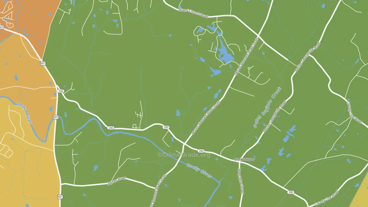 Georgeville, NC Map of Assault Rates