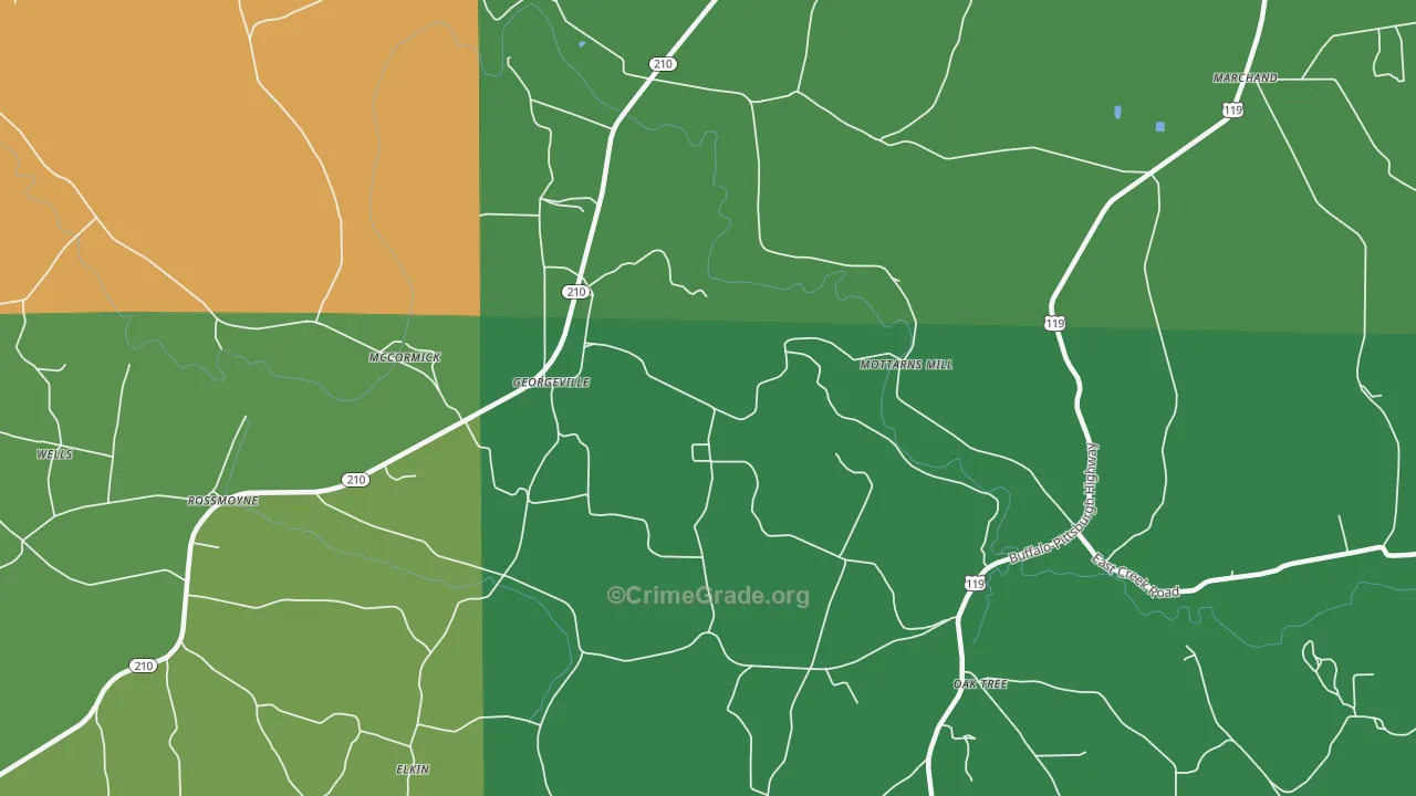 Georgeville, PA Map of Assault Rates