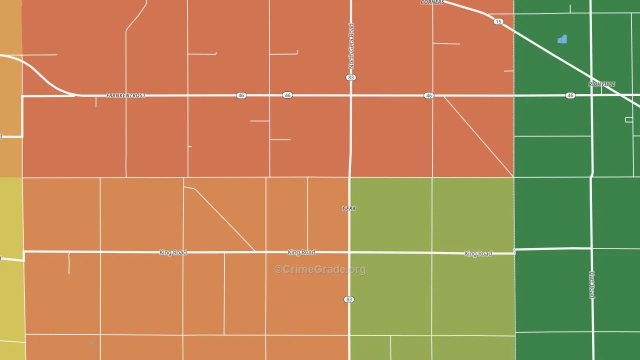 Gera, MI Map of Assault Rates
