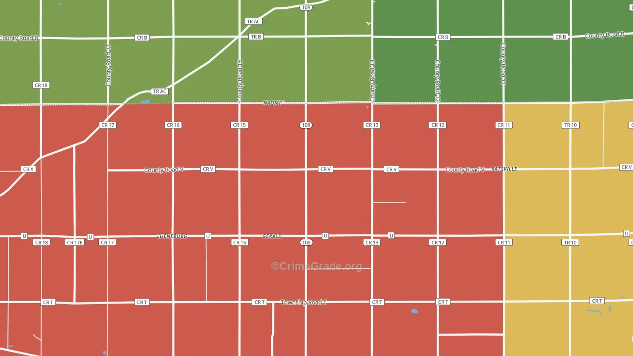 Gerald, OH Map of Assault Rates