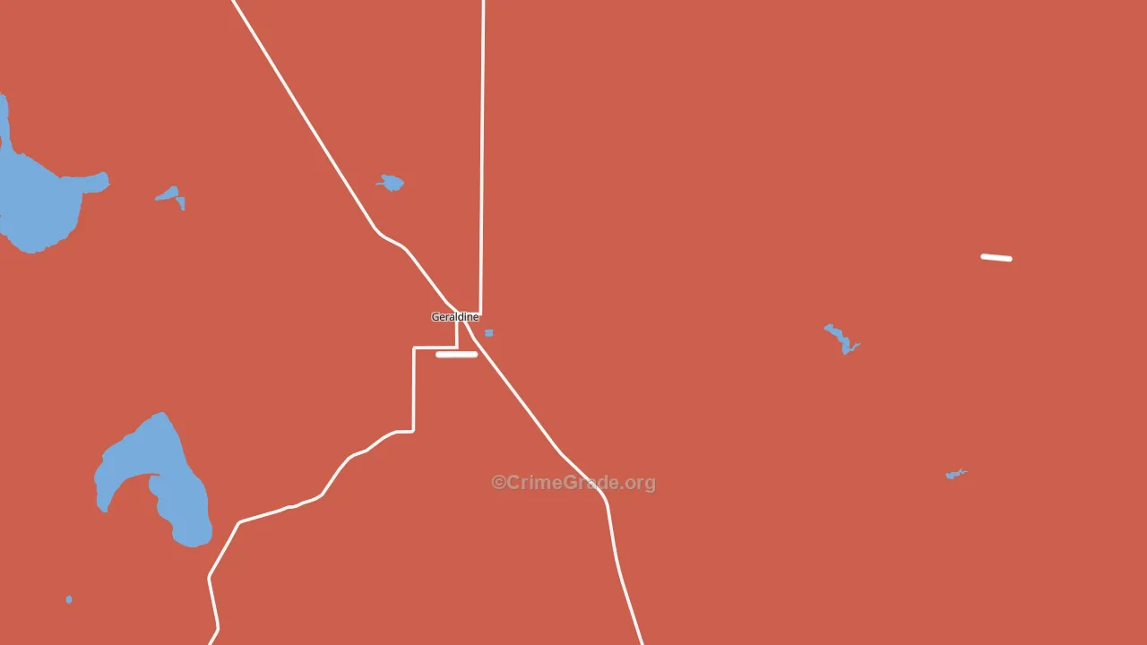 Geraldine, MT Map of Assault Rates