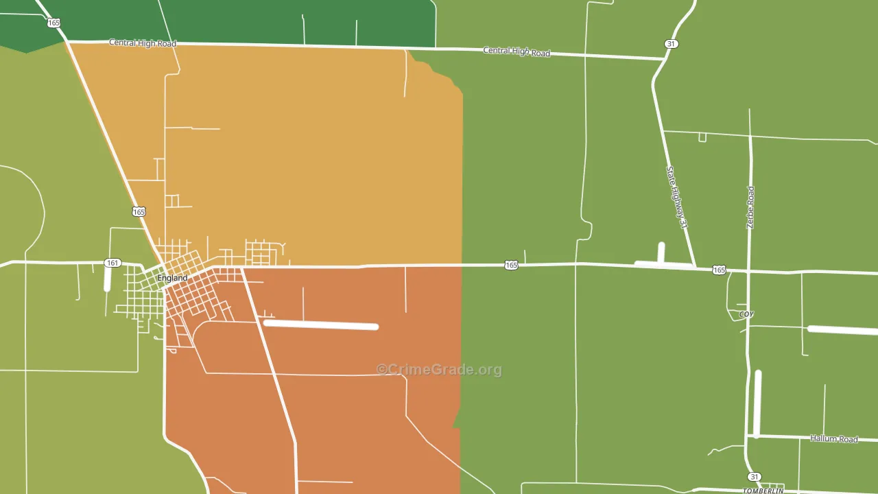 Geridge, AR Map of Assault Rates
