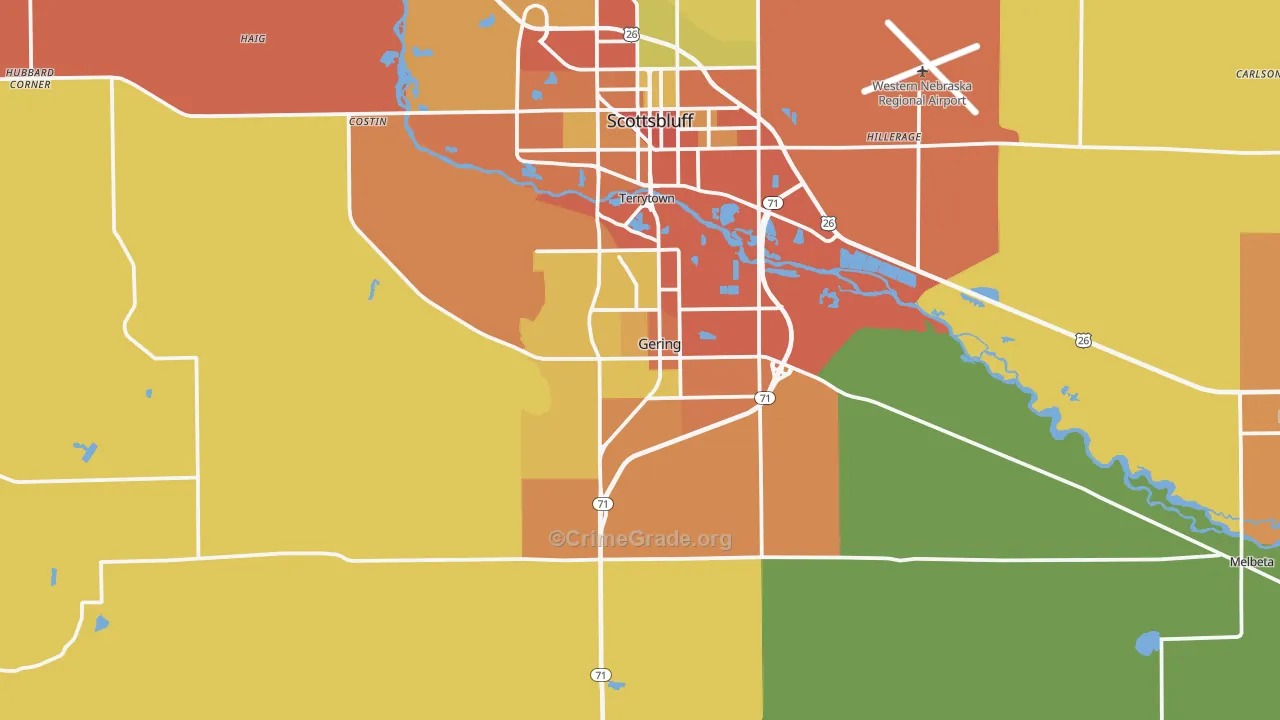 Gering, NE Map of Assault Rates