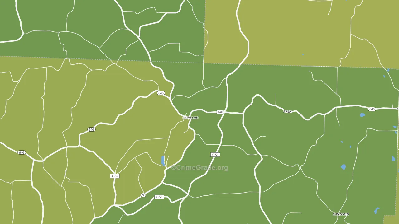 Germano, OH Map of Assault Rates