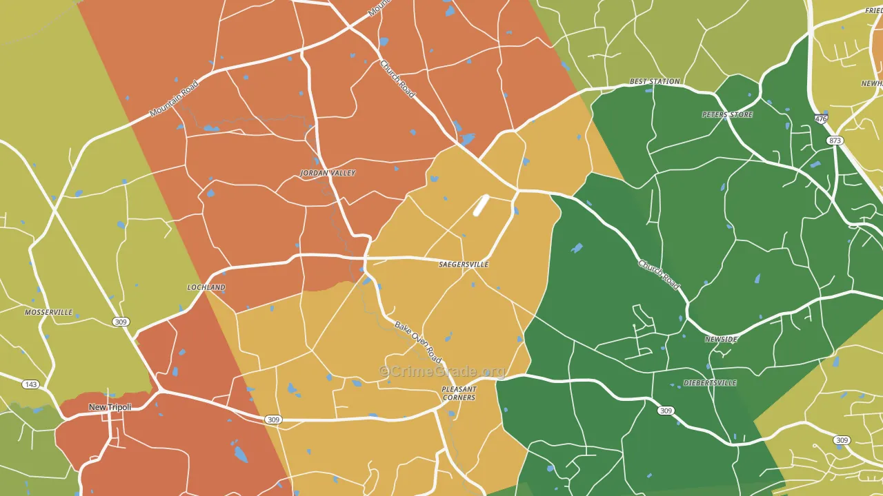 Germansville, PA Map of Assault Rates