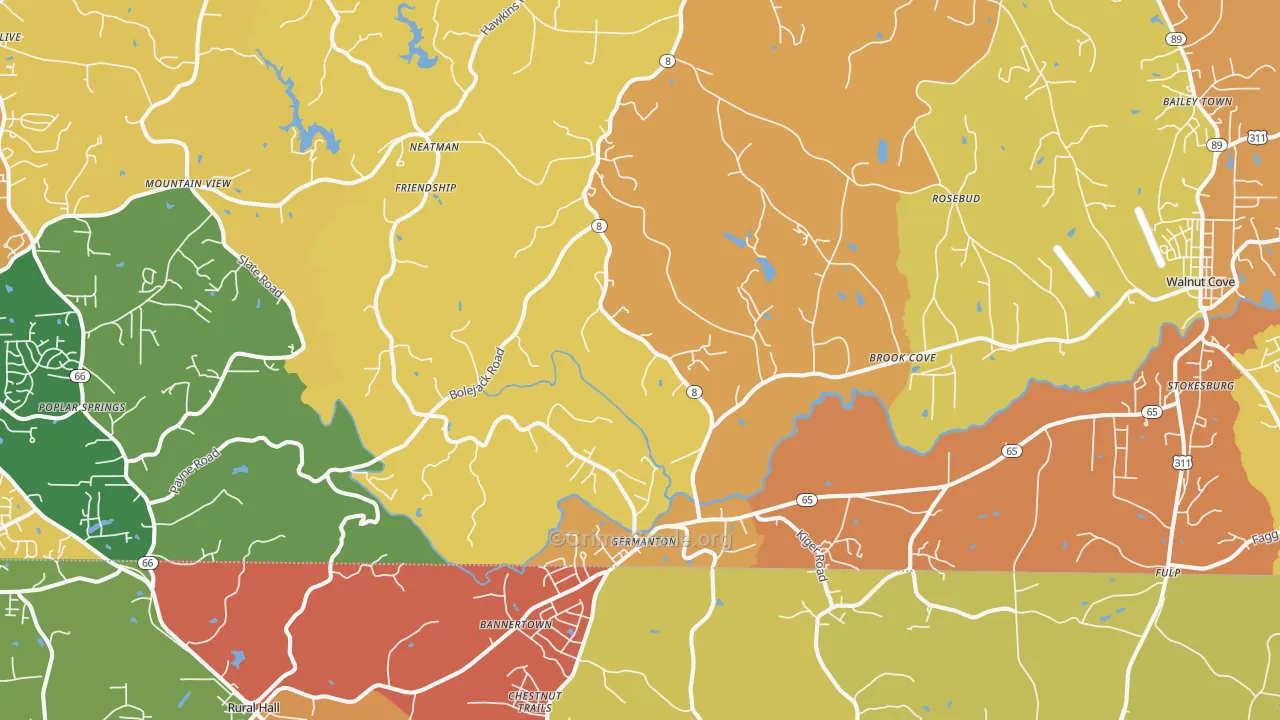 Germanton, NC Map of Assault Rates