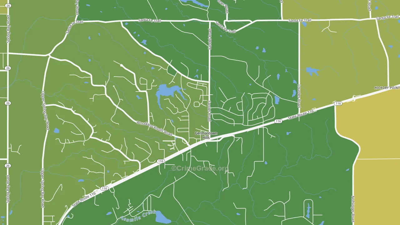 Germantown Hills, IL Map of Assault Rates