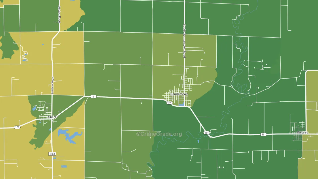 Germantown, IL Map of Assault Rates
