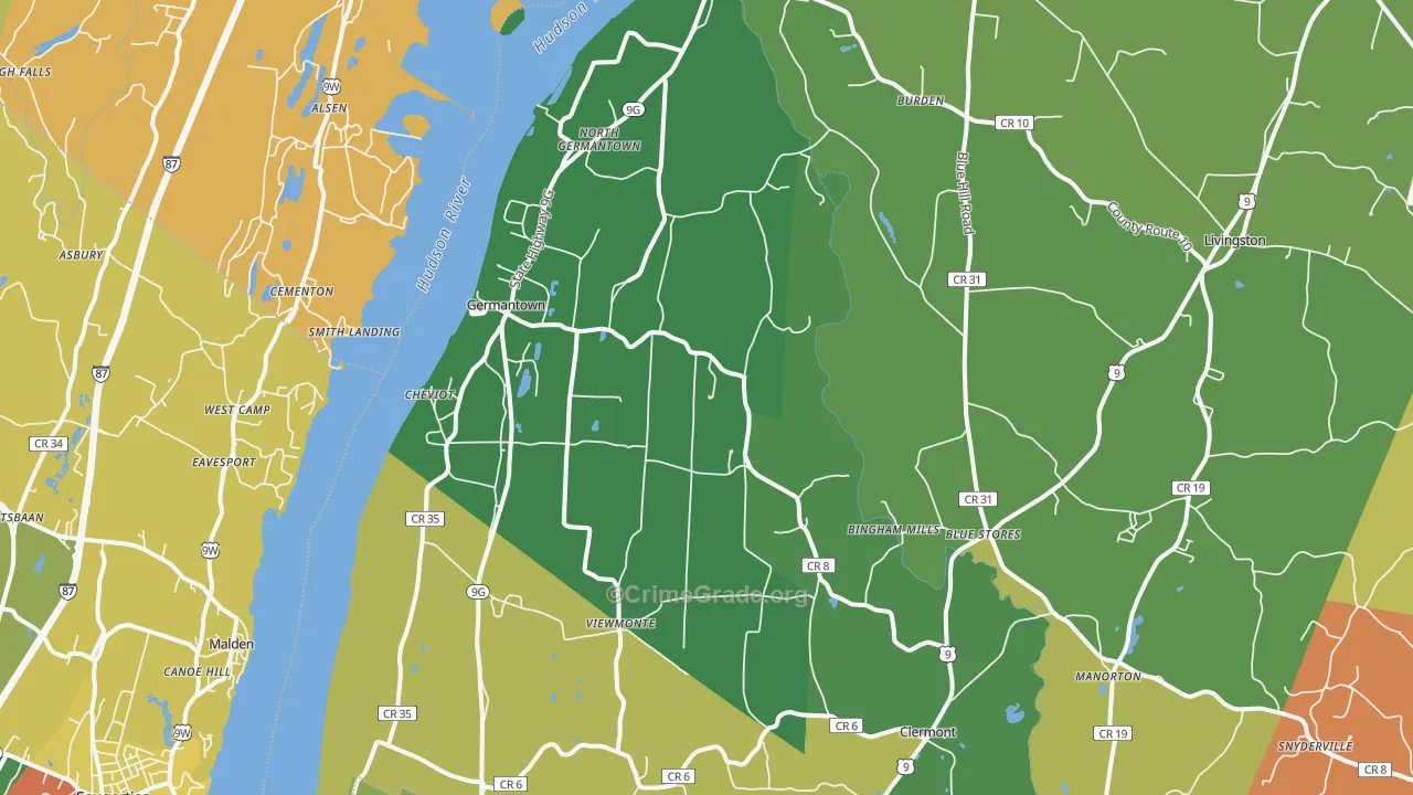 Germantown, NY Map of Assault Rates