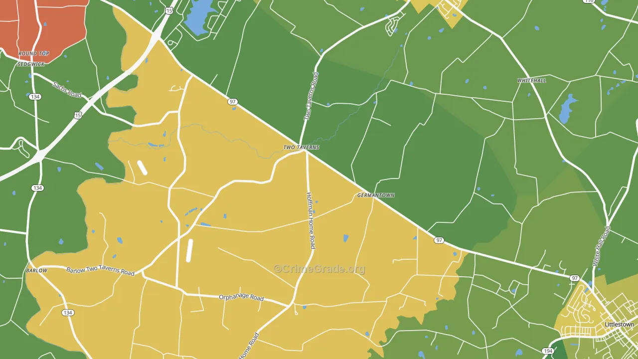 Germantown, PA Map of Assault Rates